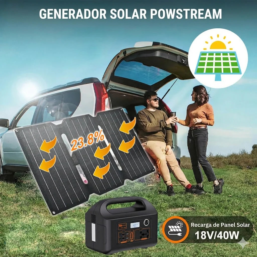 Estación de Poder Portátil con Carga Solar (333Wh)