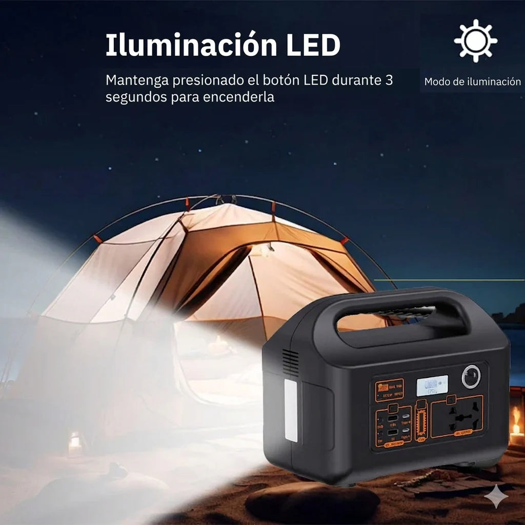 Estación de Poder Portátil con Carga Solar (333Wh)